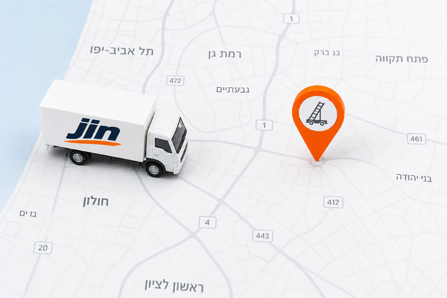 מפה עם המנוף הקרוב